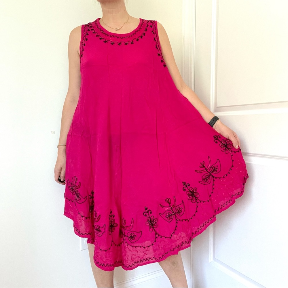 embroidered Beach Cover Up Dress - Picture 2 of 8